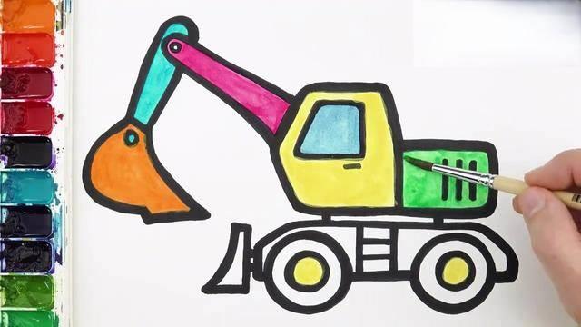 挖掘机简笔画 挖掘机简笔画图片