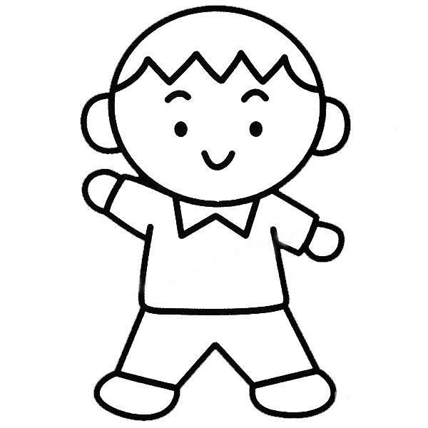 简笔画人物男孩帅气 简笔画人物男孩帅气q版校服