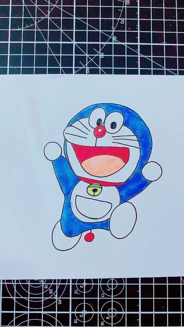 哆啦a梦简笔画 躺着的哆啦a梦简笔画