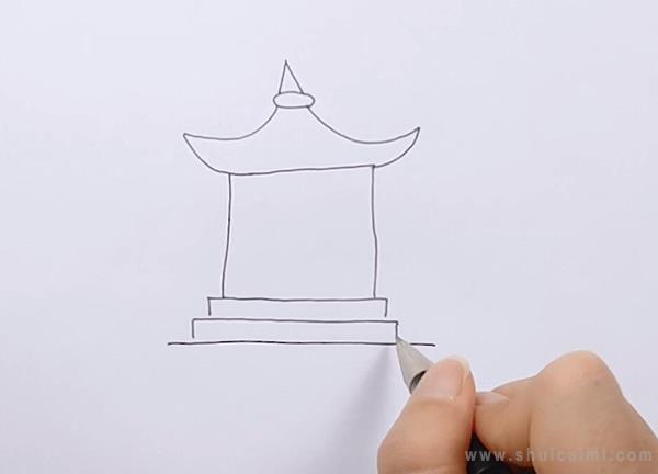 亭子简笔画怎么画 亭子简笔画步骤