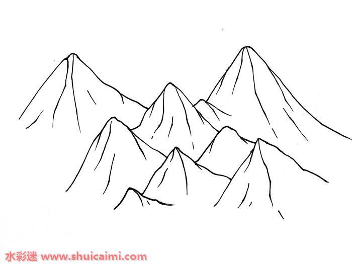 喜马拉雅山怎么画 儿童喜马拉雅山简笔画图片大全带颜色