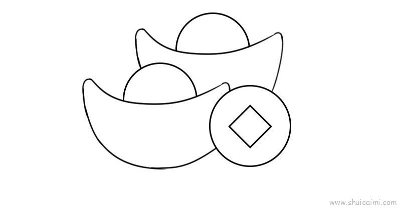 春节元宝儿童画怎么画 春节元宝简笔画顺序