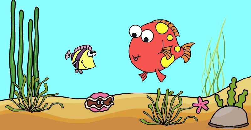 海底世界儿童画怎么画 海底世界简笔画图片大全