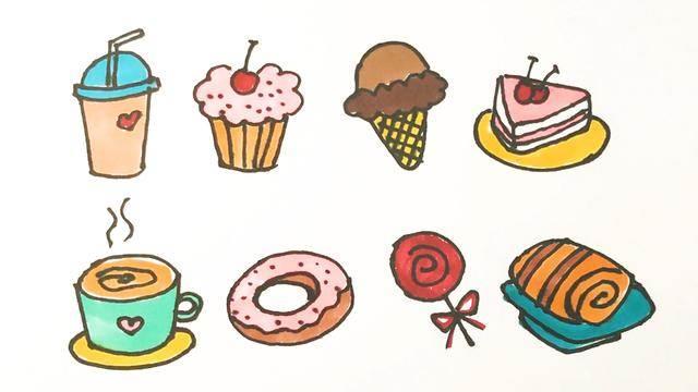 零食简笔画 零食简笔画大全带颜色