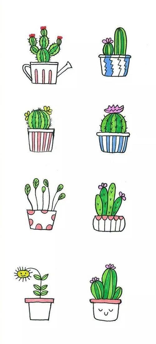 盆栽简笔画 盆栽简笔画图片带颜色