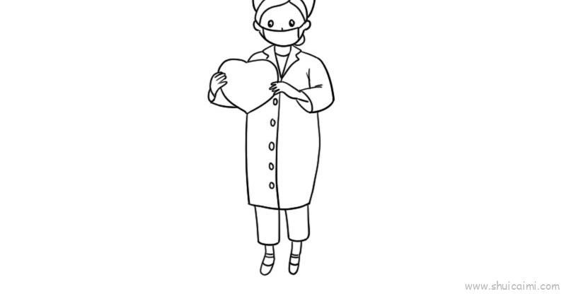 爱心护士儿童画怎么画 爱心护士简笔画顺序