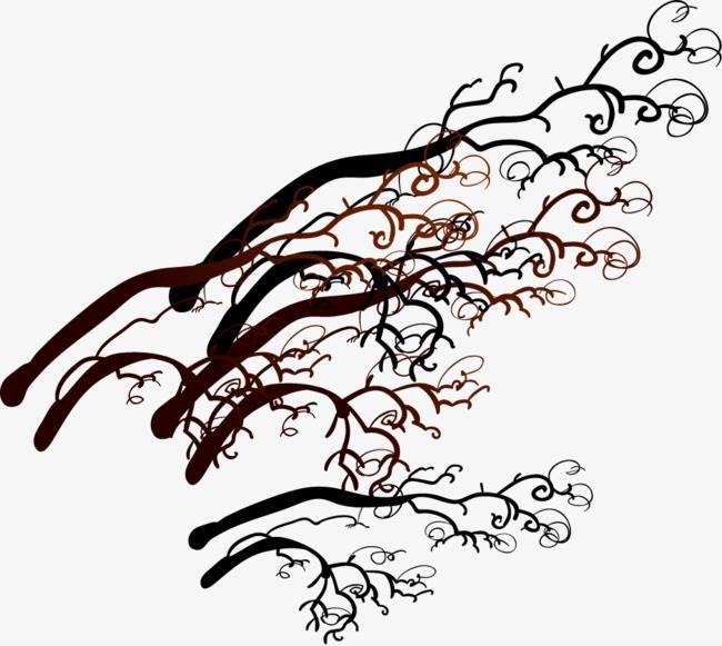 简笔画树枝素材 树枝简笔画图片