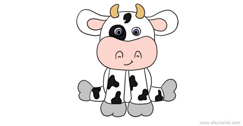 可爱奶牛儿童画怎么画 可爱奶牛简笔画简单