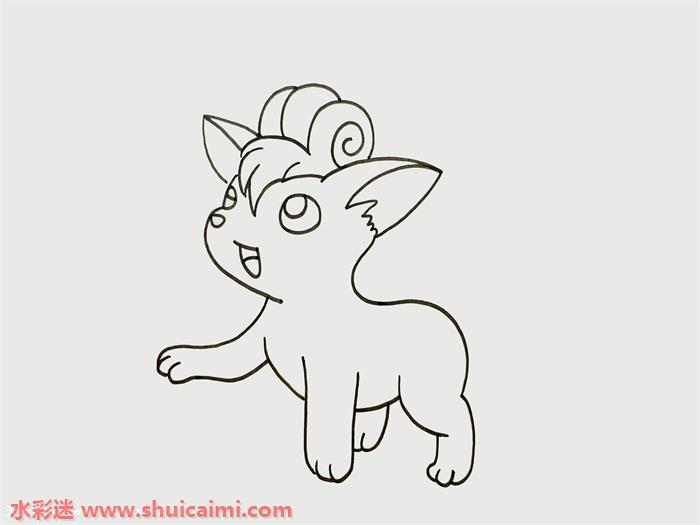 六尾怎么画简单可爱 六尾简笔画画法分步