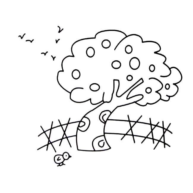 果树简笔画 果树简笔画彩色