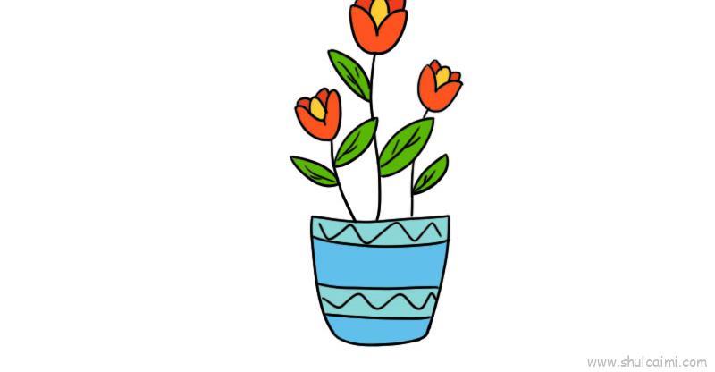 郁金香儿童画怎么画 郁金香简笔画画法
