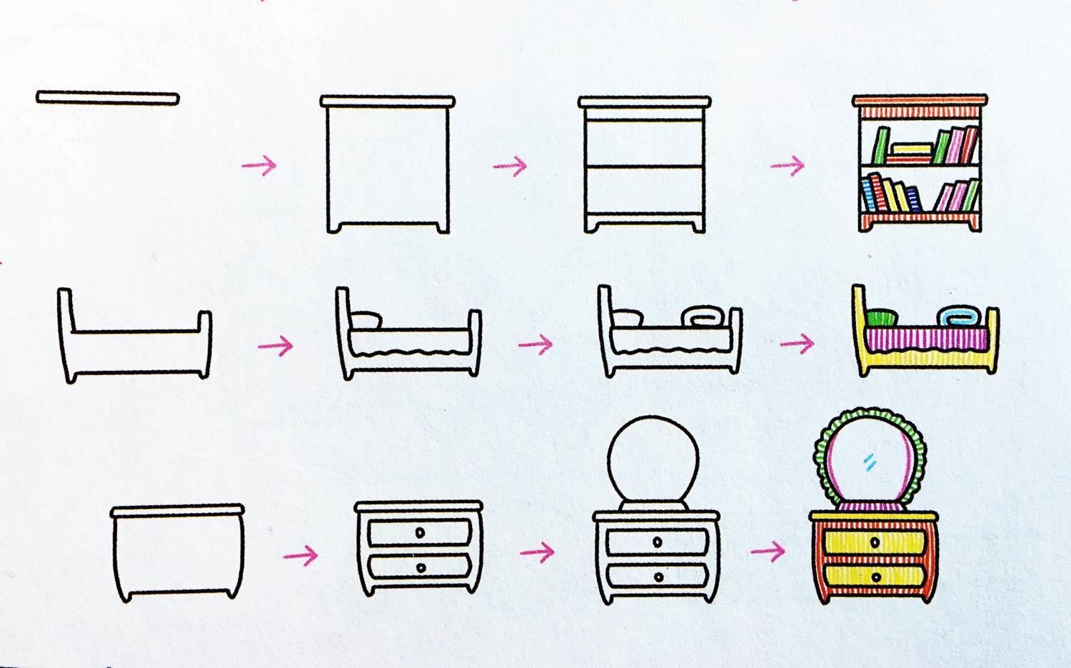 卧室简笔画 卧室简笔画图片大全