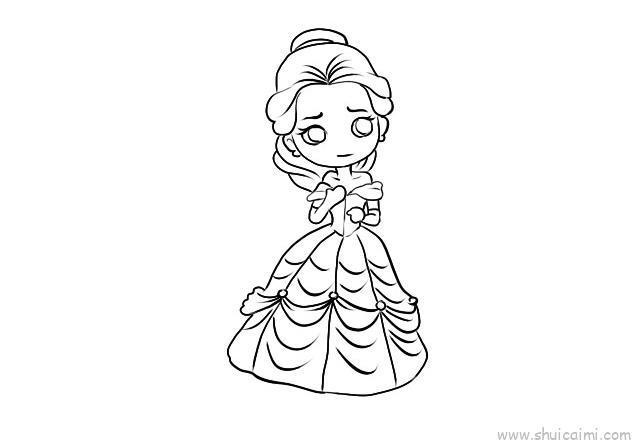 贝尔公主儿童画怎么画 贝尔公主简笔画顺序