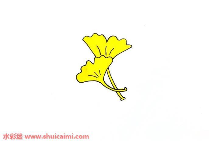 秋天银杏叶怎么画 秋天银杏叶简笔画图片大全带颜色