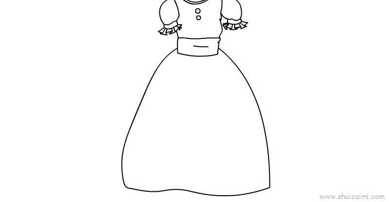 公主晚礼服儿童画怎么画 公主晚礼服简笔画顺序