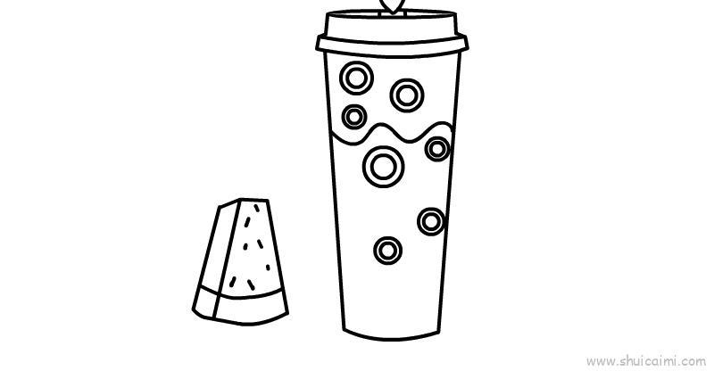 冷饮配西瓜卡通简笔画画法教程