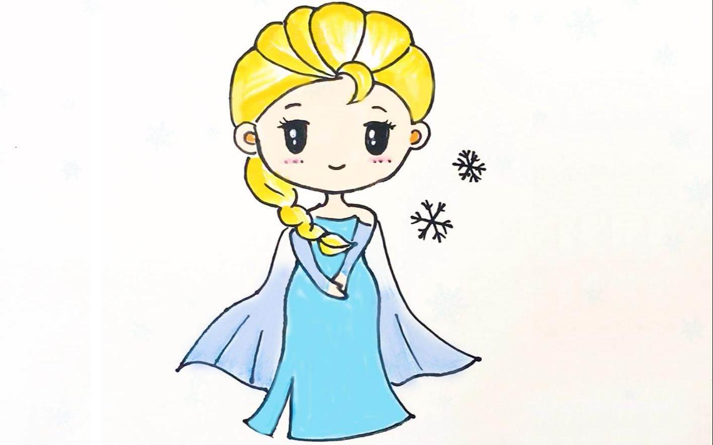 爱莎公主简笔画 艾莎公主简笔画简单又漂亮
