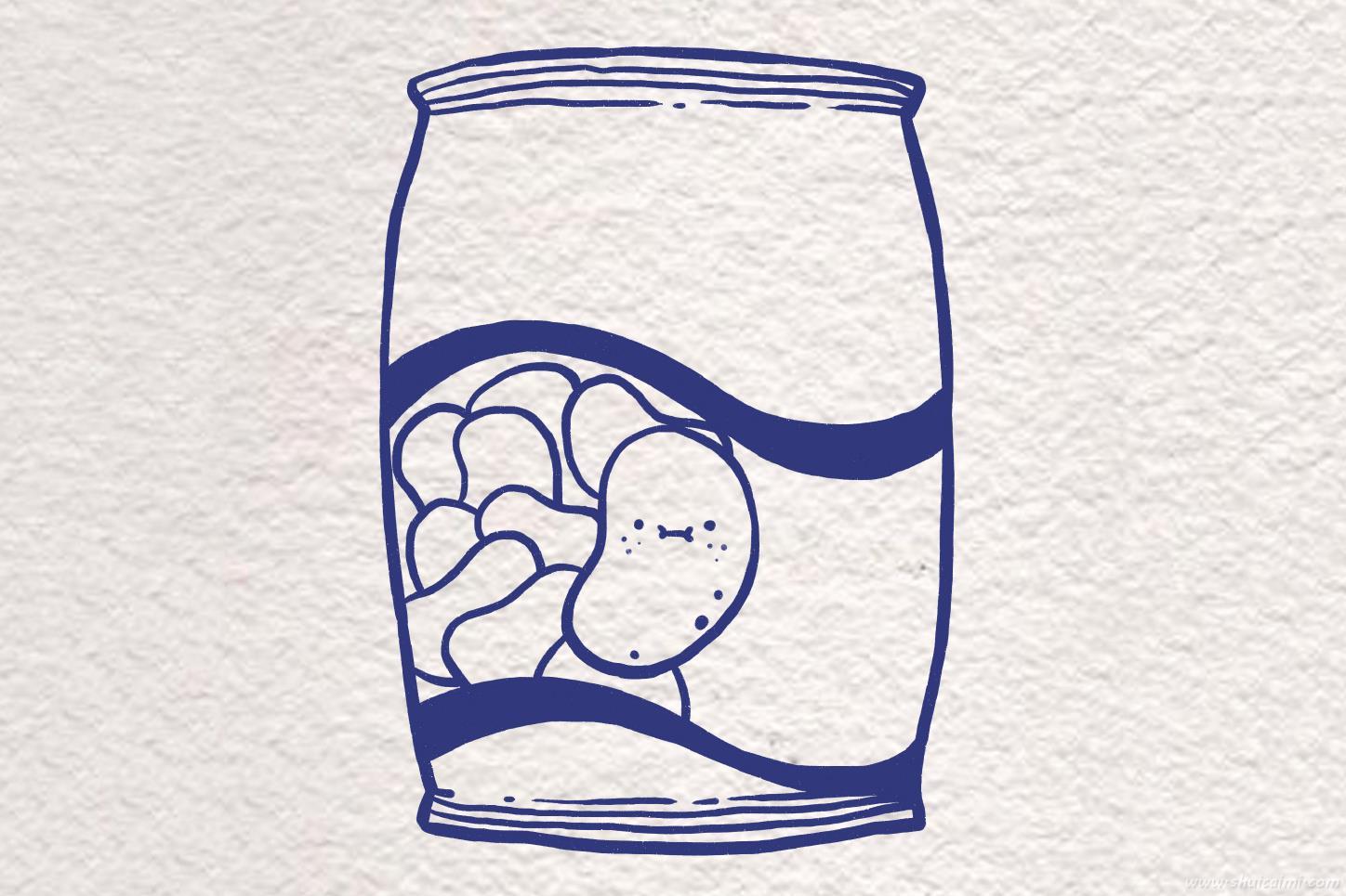 一袋薯片怎么画 一袋薯片简笔画图片大全带颜色