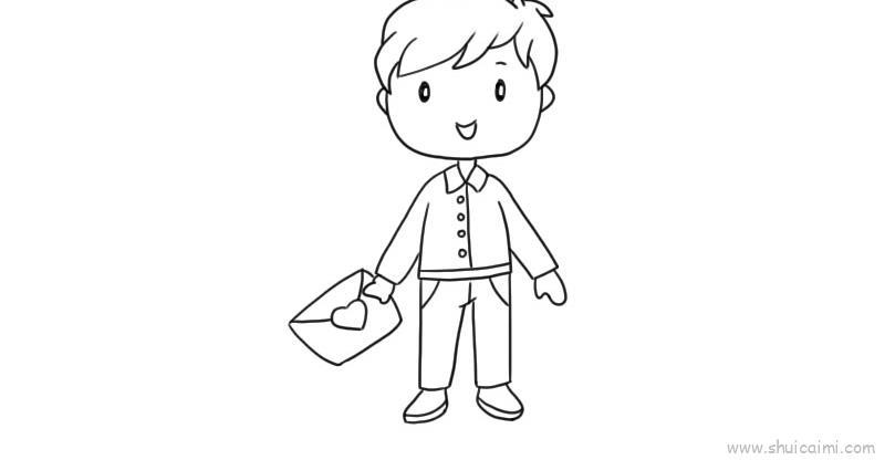 拿信封儿童画怎么画 拿信封简笔画简单