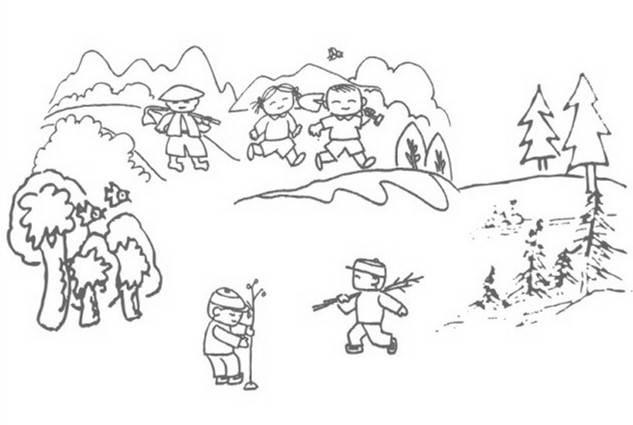 植树节简笔画图片大全 植树节简笔画图片大全大图