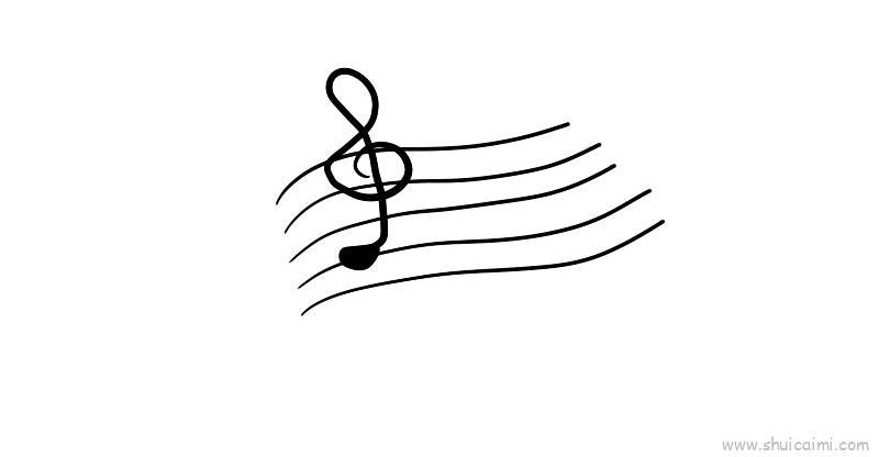 五线谱儿童画怎么画 五线谱简笔画顺序