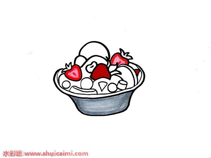 水果沙拉怎么画 水果沙拉简笔画简单彩色