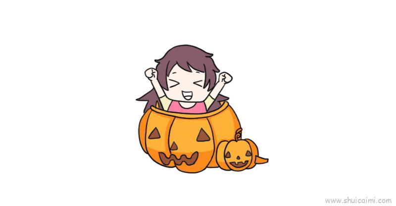 南瓜小孩儿童画怎么画 南瓜小孩简笔画步骤