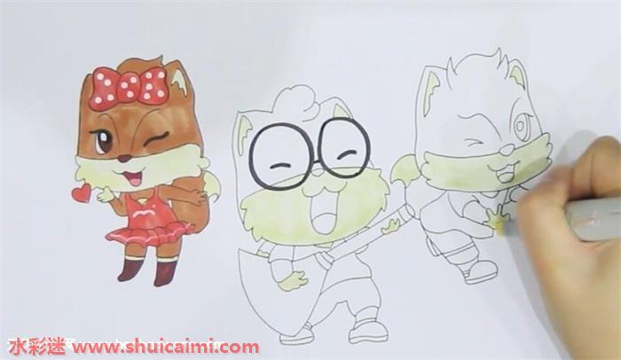 三只小松鼠怎么画 三只小松鼠简笔画彩色