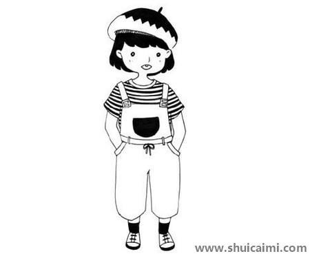 时尚小女孩儿童简笔画图片大全