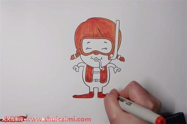 潜水员怎么画 潜水员简笔画彩色