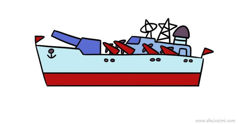 航空母舰儿童画怎么画 航空母舰简笔画简单又好看
