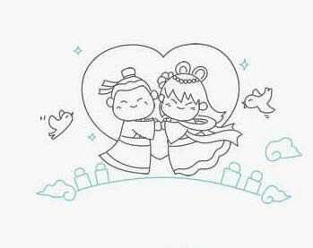 七夕节的标志简笔画图案 七夕节的标志简笔画图案图片