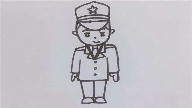 军人动漫简笔画怎么画 军人动漫简笔画画法
