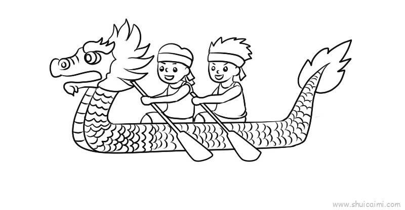 赛龙舟儿童画怎么画 赛龙舟简笔画图片