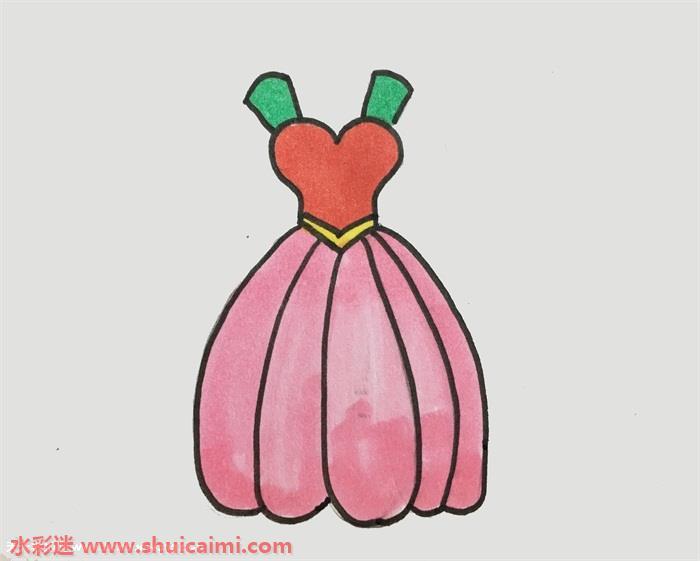 可爱甜美的动漫裙子简笔画步骤教程