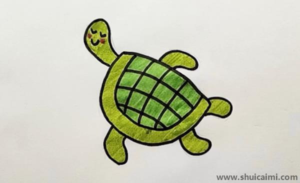 乌龟儿童画怎么画 彩色乌龟简笔画画法