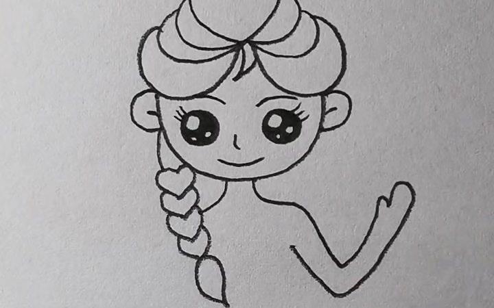 艾莎公主简笔画 艾莎公主简笔画彩色