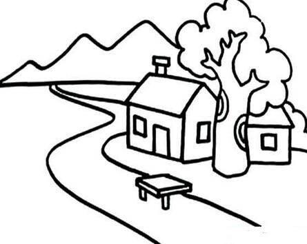 风景简笔画 风景简笔画山水画