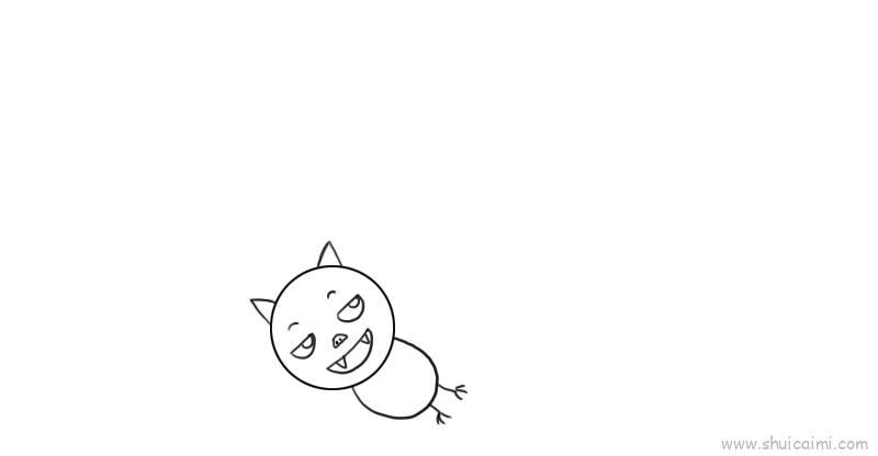简单的小蝙蝠儿童画绘画步骤教程