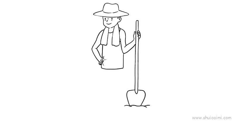 农名儿童画怎么画 农名简笔画教程步骤