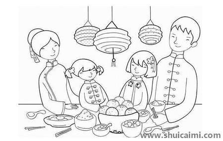 迎新春儿童简笔画图片大全