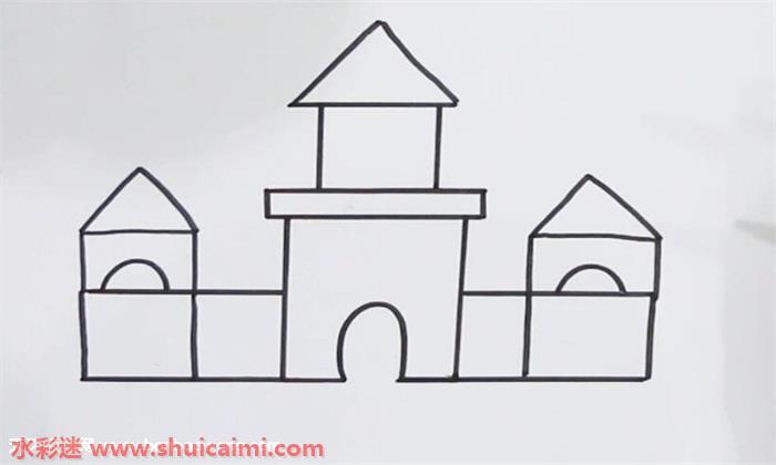 积木城堡怎么画 积木城堡简笔画步骤