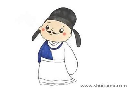 诗人杜牧儿童简笔画