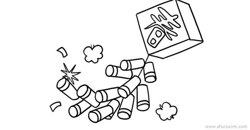 鞭炮儿童画怎么画 鞭炮简笔画简单