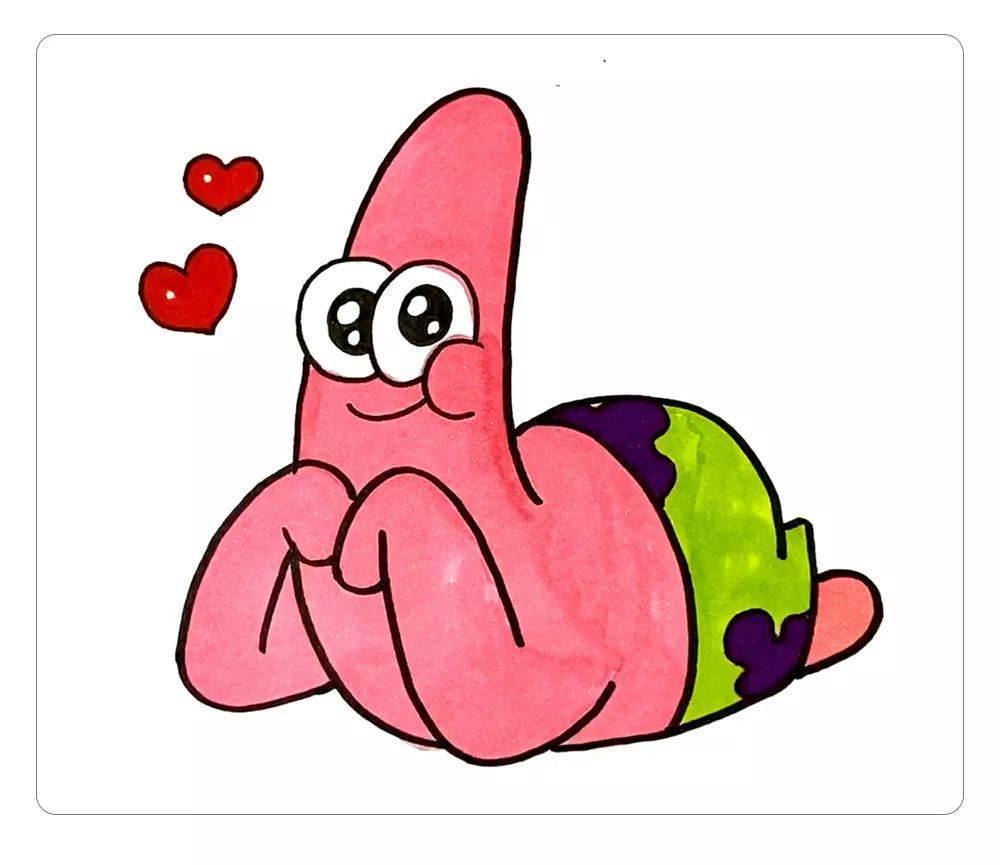 派大星简笔画图片大全 派大星简笔画图片大全可爱带颜色