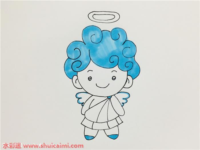 天使怎么画 天使简笔画图片大全带颜色