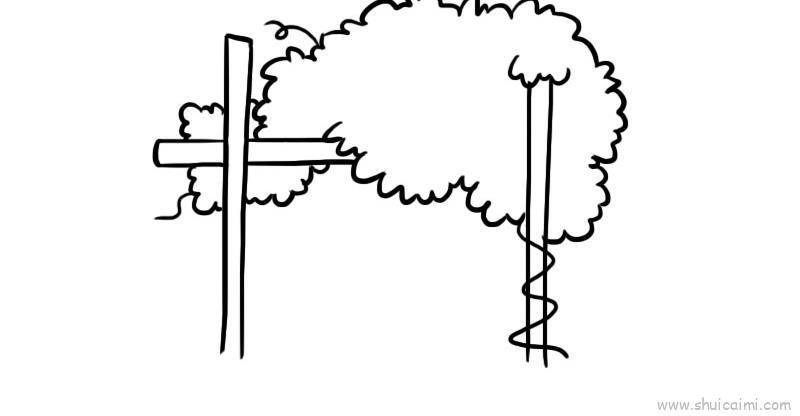 瓜架儿童画怎么画 瓜架简笔画步骤