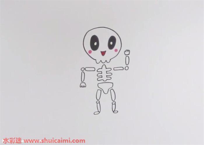 万圣节骨头人怎么画 万圣节骨头人简笔画简单彩色