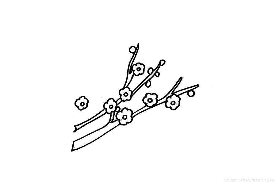 美丽的梅花怎么画 美丽的梅花简笔画简单好看带颜色