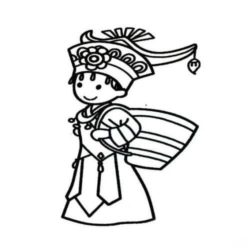 少数民族简笔画 少数民族简笔画人物